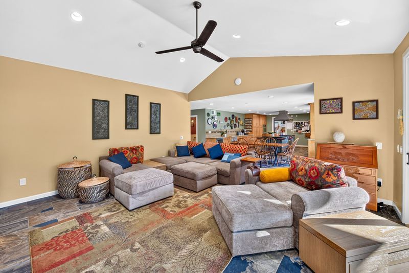 Family room with sectional seating